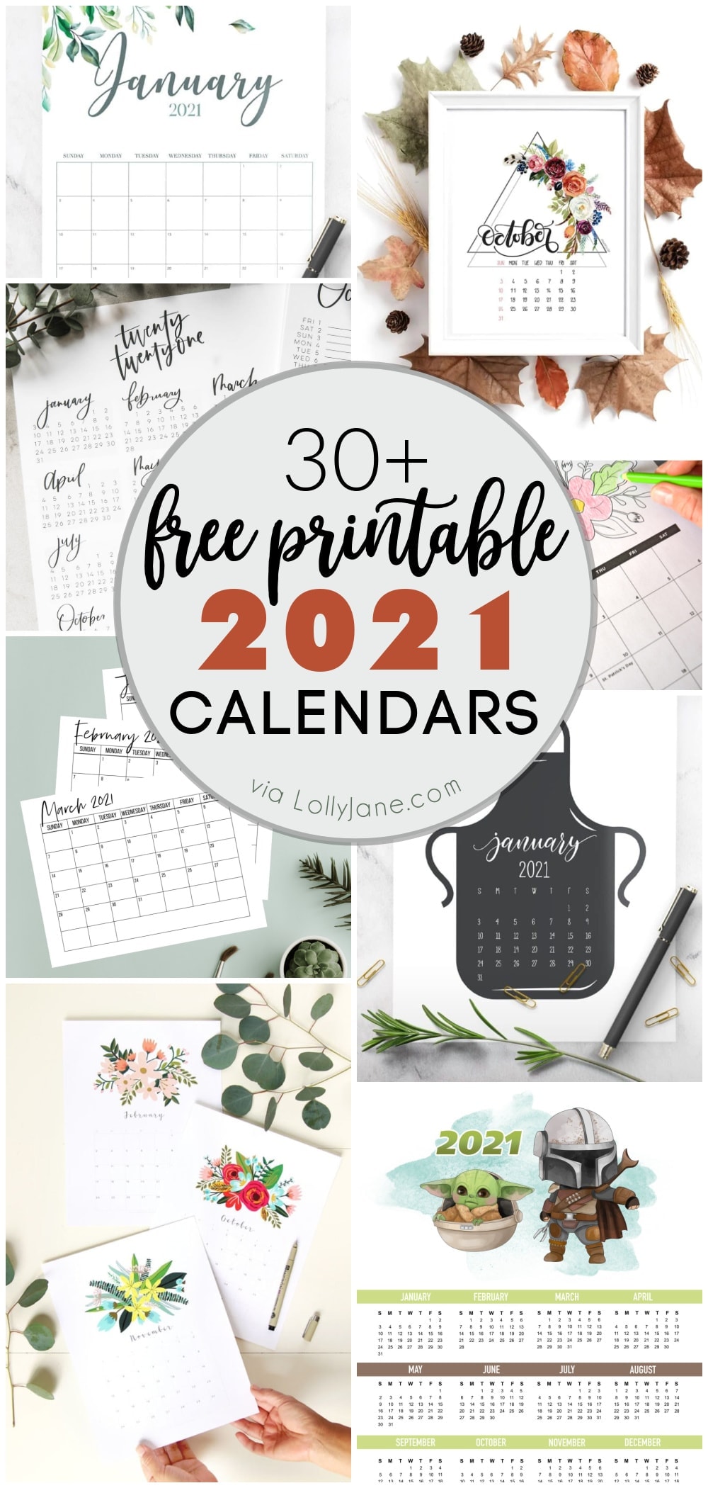 We’ve searched the web for you and have found pretty, fun, creative or just practical 20201 printable calendars that you will love! With over 30 styles, you're sure to find one that suits your own space-- just download + print! #2021calendar #2021 #freeprintable #calendar #2021calendar #2021planner #printable #2021printable