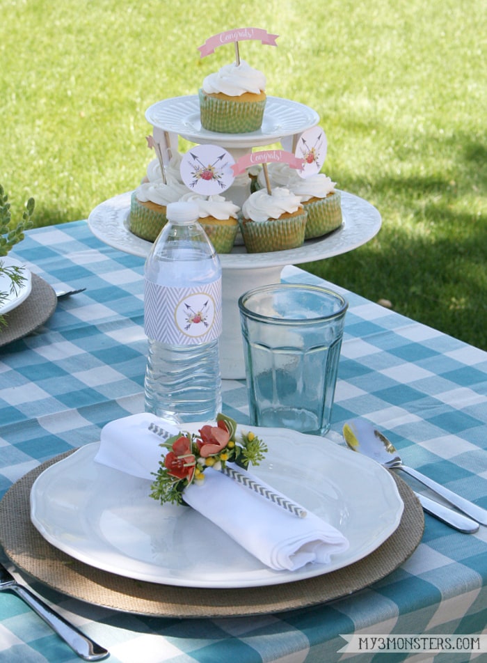 FREE Baby Shower cupcake toppers and water bottle wrappers