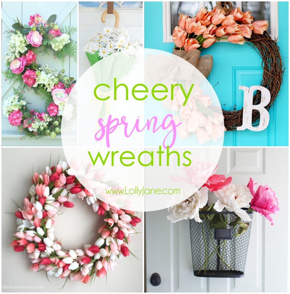 Cheery Spring Wreaths, check out these easy free tutorials to spruce up your front door!