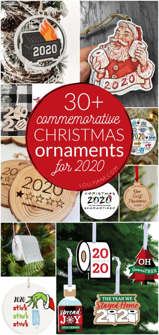 We survived 2020! Hang a keepsake on your Christmas tree to prove we can do hard things! 30+ options! #2020 #2020tree #2020Christmas #ChristmasTree