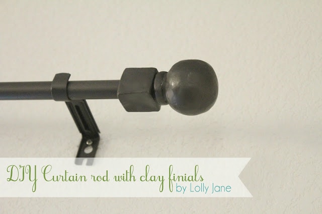 DIY Curtain Rod with Clay Finials