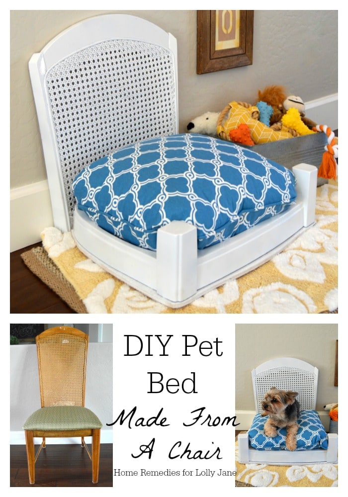 DIY pet bed! Learn how to build this dog bed from a chair!!