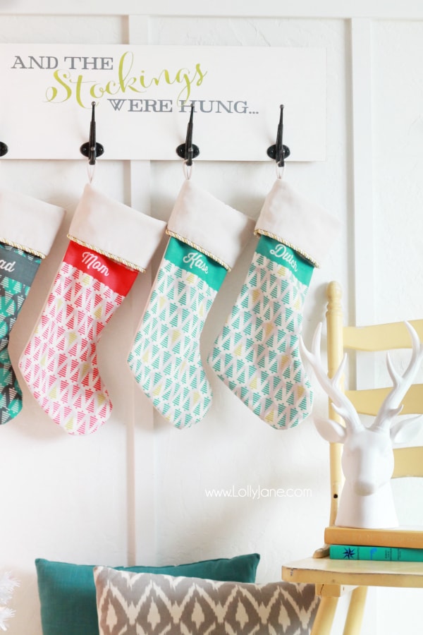 diy holiday stocking board