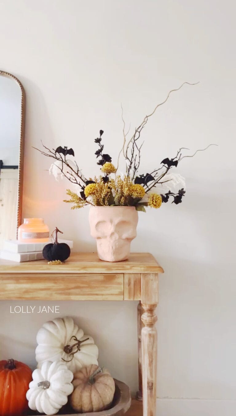 We're going to show you how to transform an acrylic skull into a terra cotta inspired vase, perfect for displaying Halloween florals and spooky picks from your local craft store. This DIY skull vase is the perfect blend of scary and chic, it's sure to be a conversation starter at your Halloween get togethers!