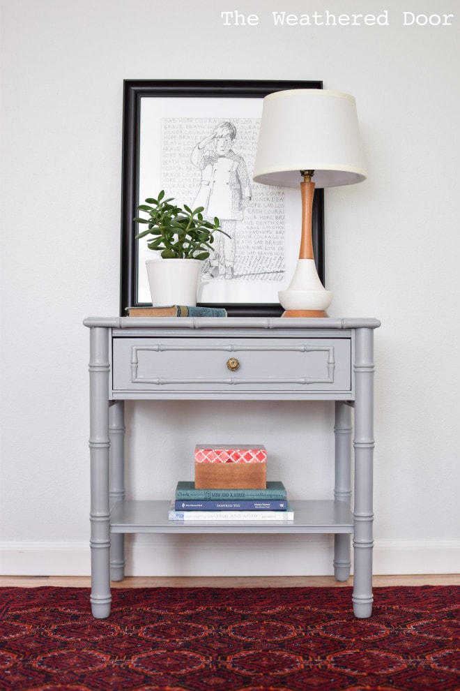 bamboo nightstand makeover
