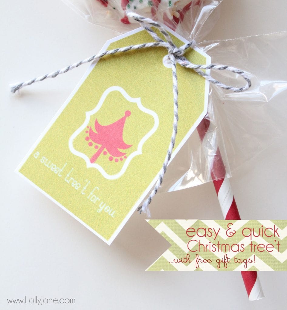 Easy Christmas tree treat | Free gift tags