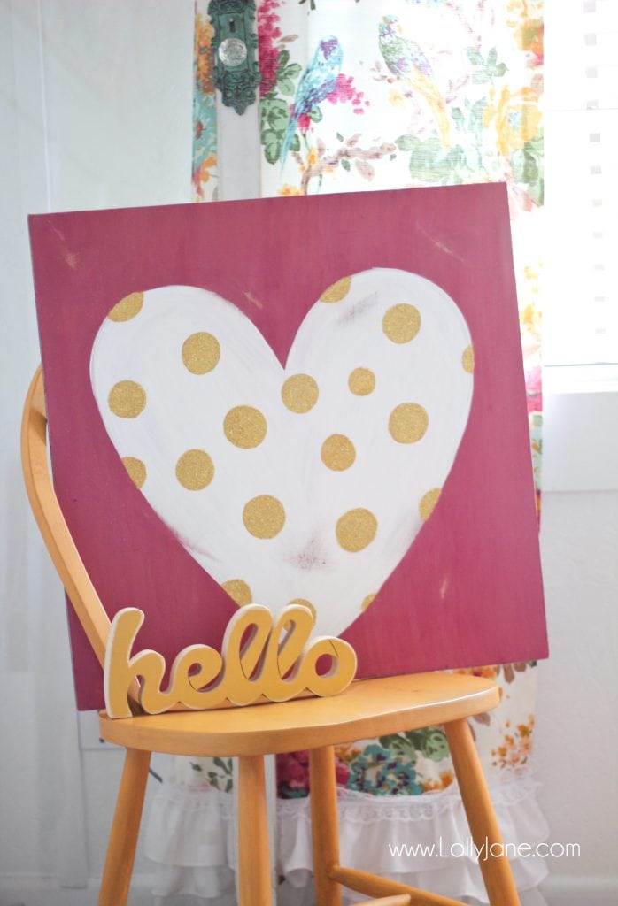 glitter heart valentine decor
