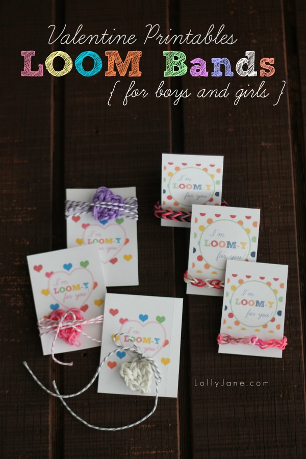 Loom Band Valentine Printables