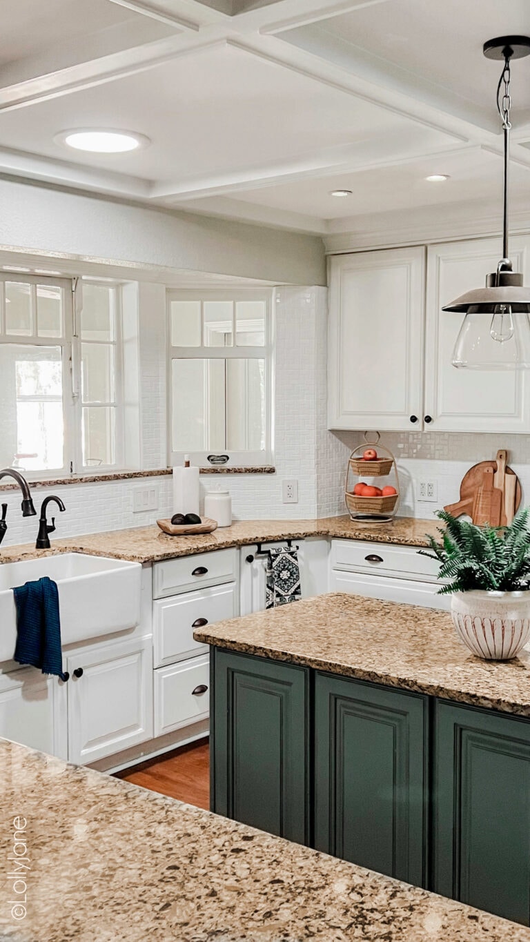 Hate your backsplash?! PAINT IT! Give your outdated tile a new look for just the cost of paint!