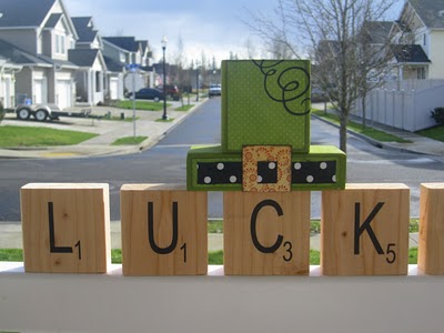 St Patricks Day Lucky Wood Blocks