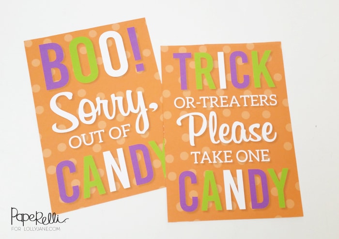 Printable Halloween Trick or Treat Signs