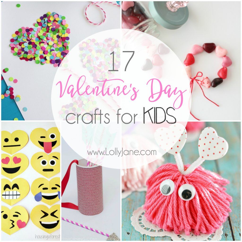 17 ridiculously cute Valentine's Day crafts for kids. Lots of easy to make Valentine's Day kids crafts!