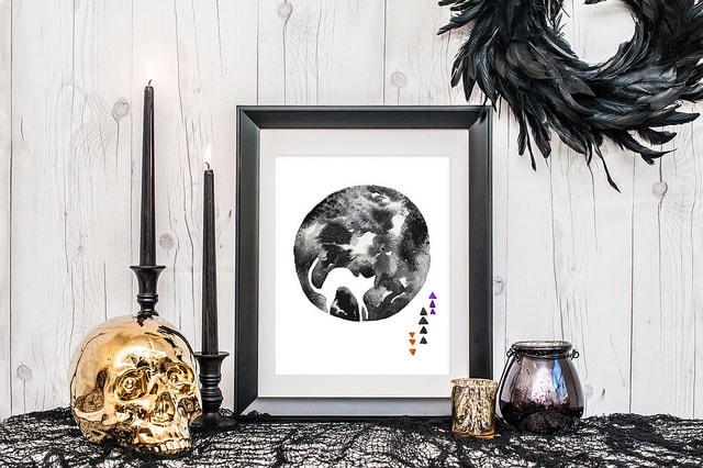 DIY Halloween Watercolor Print