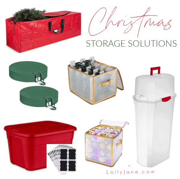 These no fail Christmas Decoration Storage Solutions make holiday clean up a breeze. Keep everything organized with the right tools! #christmasstorage #christmasorganization #howtostorechristmastree #howtostorechristmasdecor #christmasdecorstorageideas #christmasdecorationsstorage #howtostorechristmasdecor