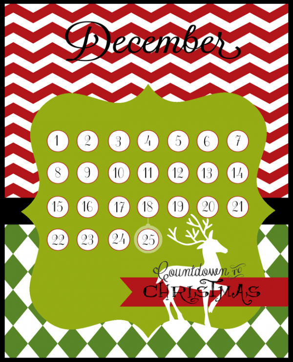 Christmas countdown |free printables